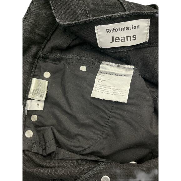 Reformation Women’s Serena High Skinny Crop Jeans Black Stretch Size 28 - Picture 4 of 10